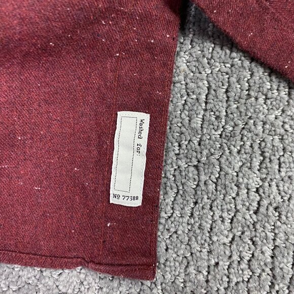 J. CREW Neppy Twill Shirt Men's Large Cranberry Red Brushed Flannel Button Down - Picture 7 of 16